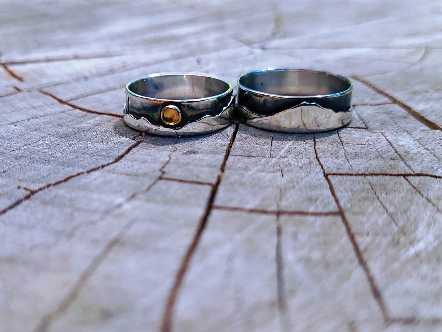 Rings made by artist Lara Gaasland-Tatro